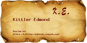 Kittler Edmond névjegykártya